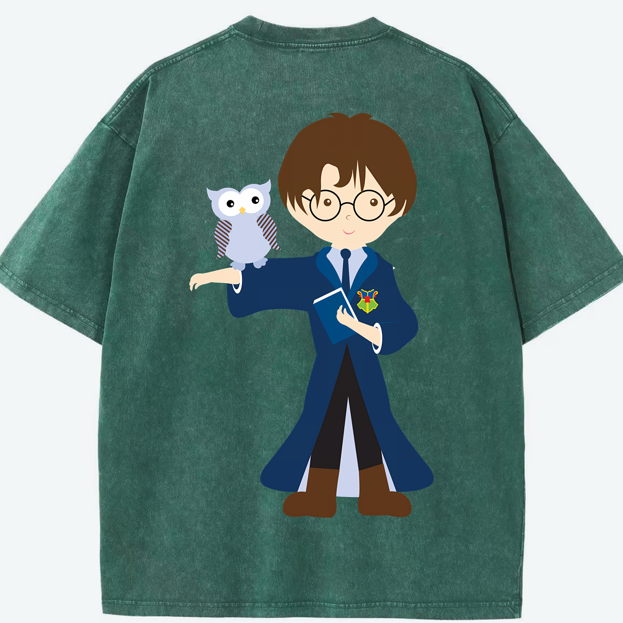 （画像用） Harry Potter ハリー・ポッターシリーズ 綿100% ヴィンテージ風 半袖Tシャツ（背面プリント）